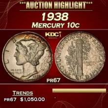 1938 Proof Mercury Dime 10c Grades pr67