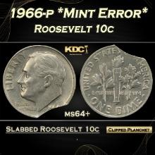 1966-p Roosevelt Dime *Mint Error* 10c ms64+ SEGS