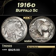 1916-d Buffalo Nickel 5c Grades ms64