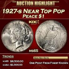 1927-s Peace Dollar Near Top Pop $1 ms65 SEGS