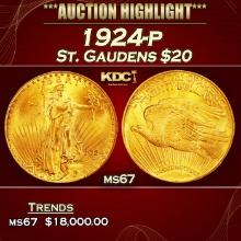 1924-p Gold St. Gaudens Double Eagle $20 ms67 SEGS