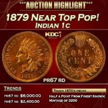 1879 Proof Indian Cent Near Top Pop! 1c pr67 rd SEGS