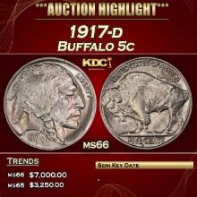 1917-d Buffalo Nickel 5c ms66 SEGS