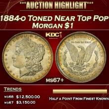 1884-o Morgan Dollar Toned Near Top Pop $1 ms67+ SEGS