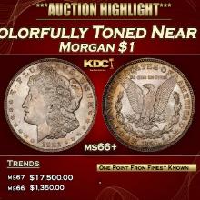 1921-d Morgan Dollar Colorfully Toned Near Top Pop $1 ms66+ SEGS