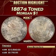 1887-s Morgan Dollar Toned $1 ms65+ SEGS