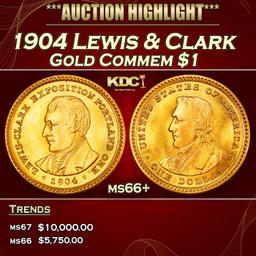 1904 Lewis & Clark Gold Commem Dollar 1 ms66+ SEGS