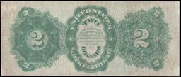 1891 $2 Large Size Silver Certificate "Windom Note" Treasurer William Windom Grades vf+ Signatures T