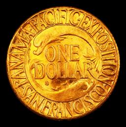 1915-s Panama Pacific Gold Commem Dollar Near Top Pop! 1 ms67 SEGS