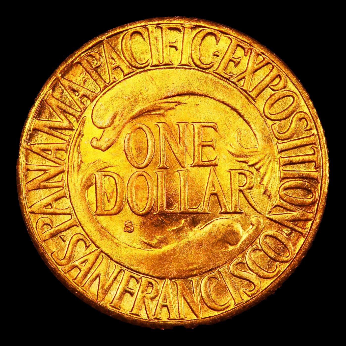 1915-s Panama Pacific Gold Commem Dollar Near Top Pop! 1 ms67 SEGS