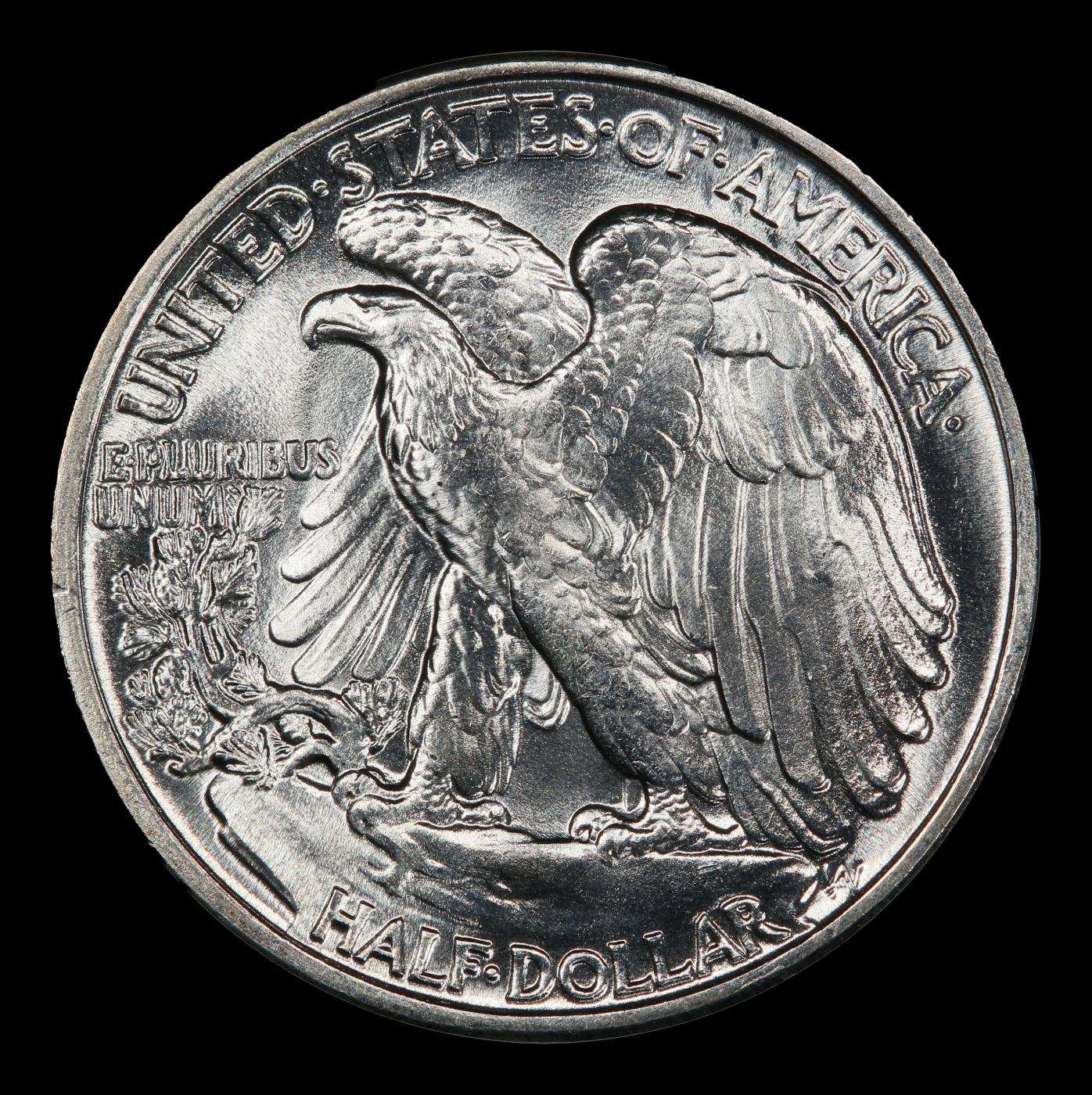 1942-p Walking Liberty Half Dollar Near Top Pop 50c ms67+ SEGS