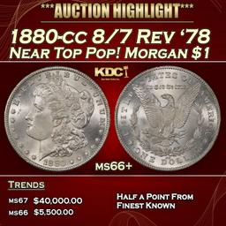1880-cc 8/7 Rev '78 Morgan Dollar Near Top Pop $1 ms66+ SEGS