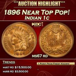 1896 Indian Cent Near Top Pop! 1c ms67 rd SEGS