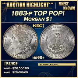 1883-p Morgan Dollar TOP POP! $1 ms68+ SEGS