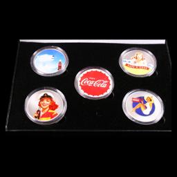 5 OZ .999 Fine Silver Set Coca Cola Colorized Collection