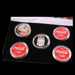 5 OZ .999 Fine Silver Set Coca Cola Colorized Collection