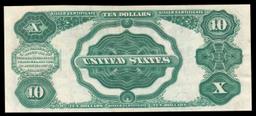 1891 $10 Red Seal Silver Certificate "Tombstone" Grades xf Signatures Rosecrans/Nebeker