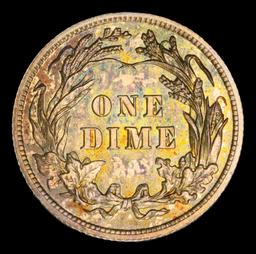 1912 Proof Barber Dime Rainbow Toned Near Top Pop 10c pr67+ SEGS