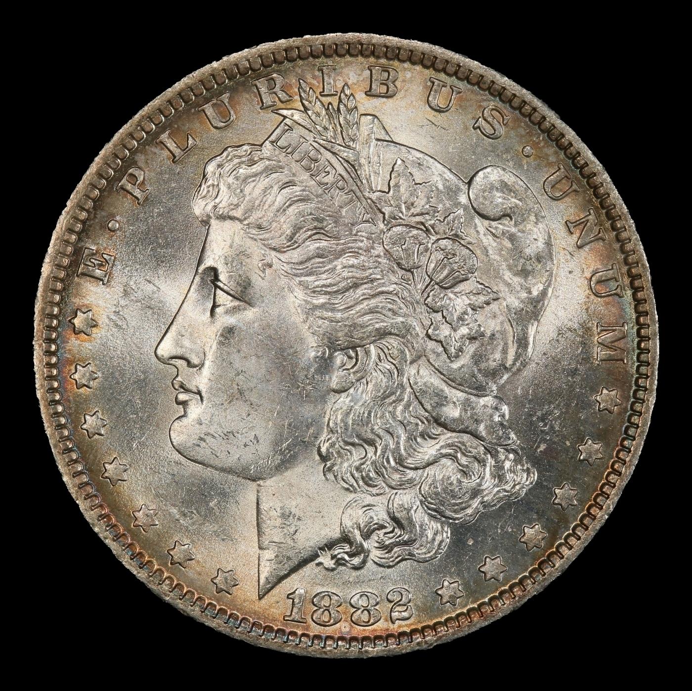 1882-o/s Top 100 Morgan Dollar Toned VAM-4 Recessed $1 ms64+ SEGS