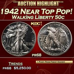 1942 Proof Walking Liberty Half Dollar Near Top Pop! 50c pr68 SEGS
