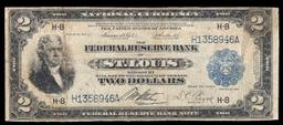 1918 $2 Large Size National Currency "Battleship" The Federal Reserve Bank Of St. Louis, MO Grades v