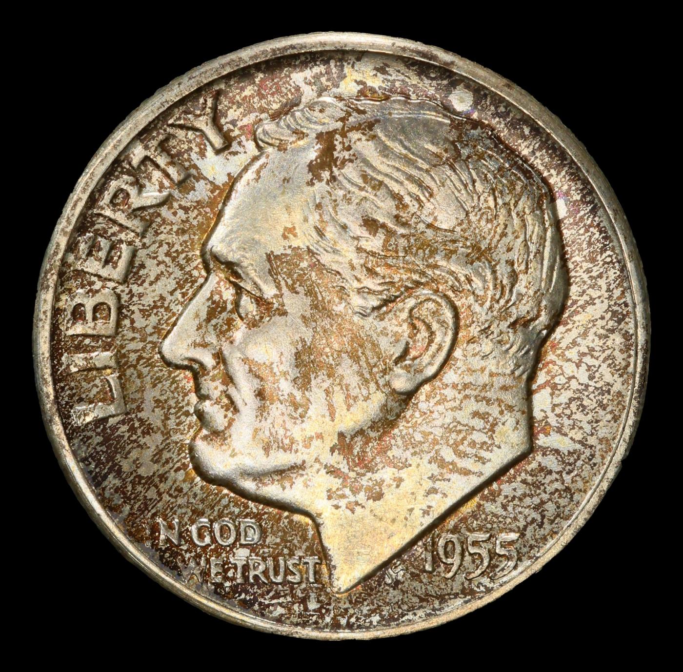 1955-d Roosevelt Dime Toned TOP POP! 10c ms68 SEGS
