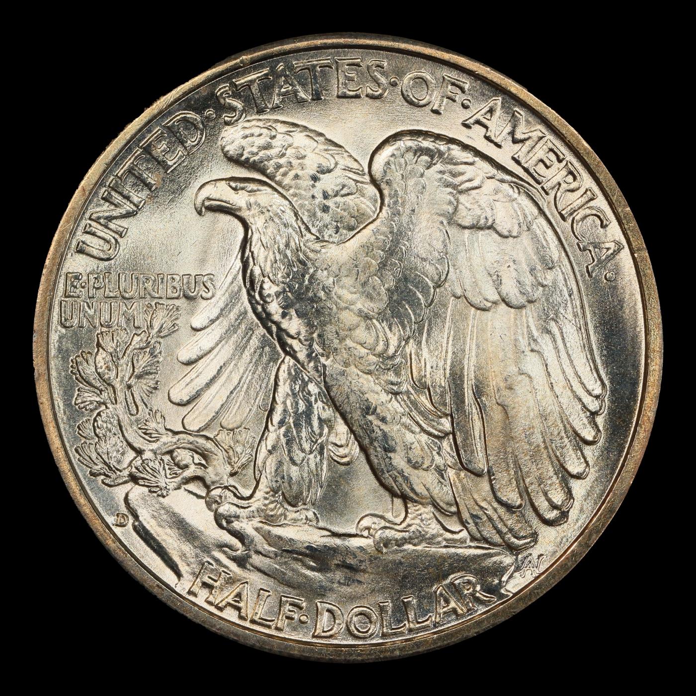 1937-d Walking Liberty Half Dollar Near Top Pop 50c ms67 SEGS