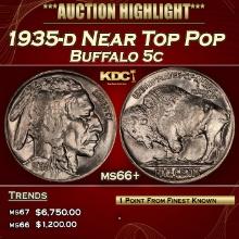 1935-d Buffalo Nickel Near Top Pop 5c ms66+ SEGS