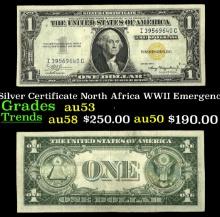 1935A $1 Silver Certificate North Africa WWII Emergency Currency Grades Select AU