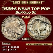 1929-s Buffalo Nickel Near Top Pop 5c ms66+ SEGS