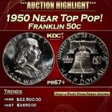 1950 Proof Franklin Half Dollar Near Top Pop! 50c pr67+ SEGS