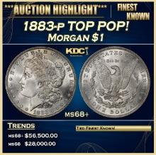 1883-p Morgan Dollar TOP POP! $1 ms68+ SEGS