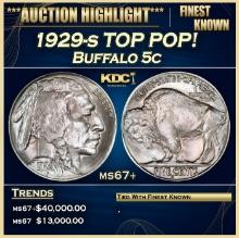 1929-s Buffalo Nickel TOP POP! 5c ms67+ SEGS