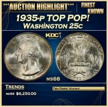 1935-p Washington Quarter TOP POP! 25c ms68 SEGS
