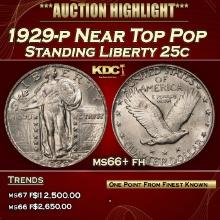 1929-p Standing Liberty Quarter Near Top Pop 25c ms66+ fh SEGS