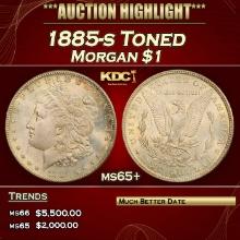 1885-s Morgan Dollar Toned $1 ms65+ SEGS