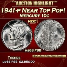 1941-p Mercury Dime Near Top Pop! 10c ms68 FSB SEGS
