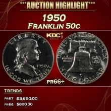 1950 Proof Franklin Half Dollar 50c pr66+ SEGS