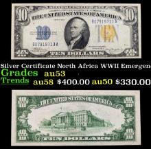 1934A $10 Silver Certificate North Africa WWII Emergency Currency Grades Select AU