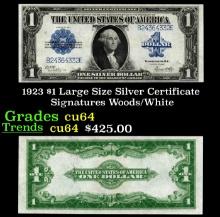 1923 $1 large size Silver Certificate Grades Choice CU Signatures Woods/White