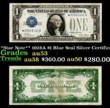 **Star Note** 1928A $1 Blue Seal Silver Certificate Grades Select AU
