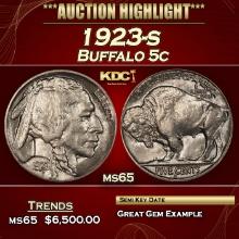 1923-s Buffalo Nickel 5c ms65 SEGS