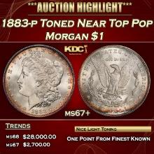 1883-p Morgan Dollar Toned Near Top Pop $1 ms67+ SEGS