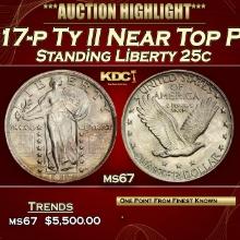 1917-p Ty II Standing Liberty Quarter Near Top Pop 25c ms67 SEGS