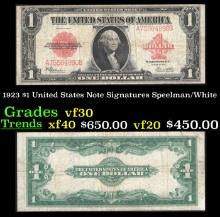 1923 $1 United States Note Grades vf++ Signatures Speelman/White