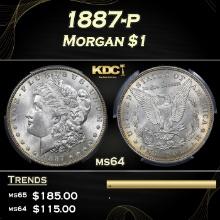 PCGS 1887-p Morgan Dollar $1 ms64 PCGS