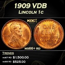 1909 VDB Lincoln Cent 1c ms66+ rd SEGS