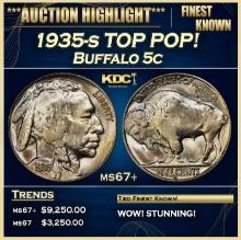 1935-s Buffalo Nickel TOP POP! 5c ms67+ SEGS