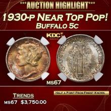 1930-p Buffalo Nickel Near Top Pop! 5c ms67 SEGS