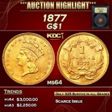 1877 Gold Dollar 1 ms64 USCG